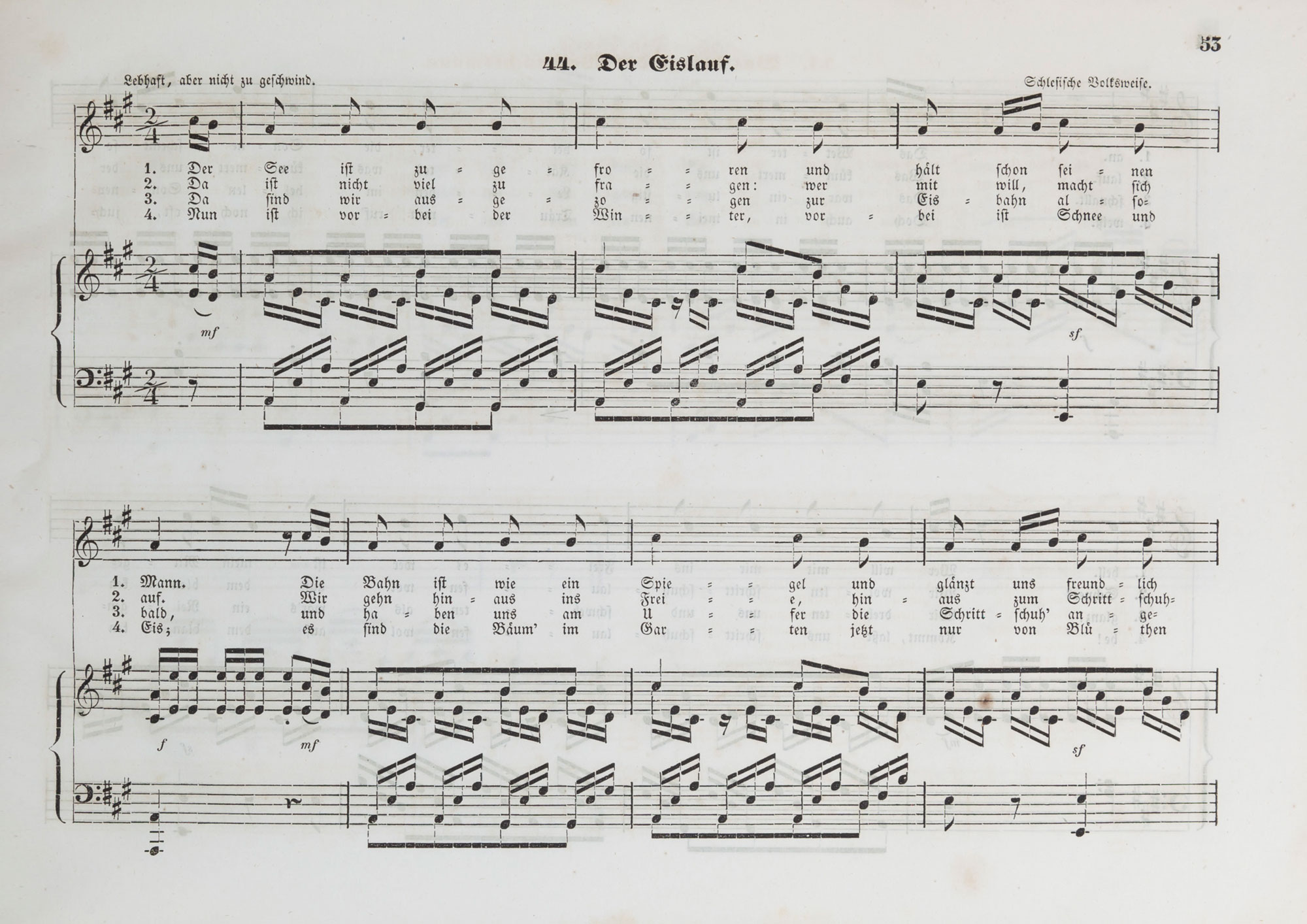 Der Eislauf – Notenblatt