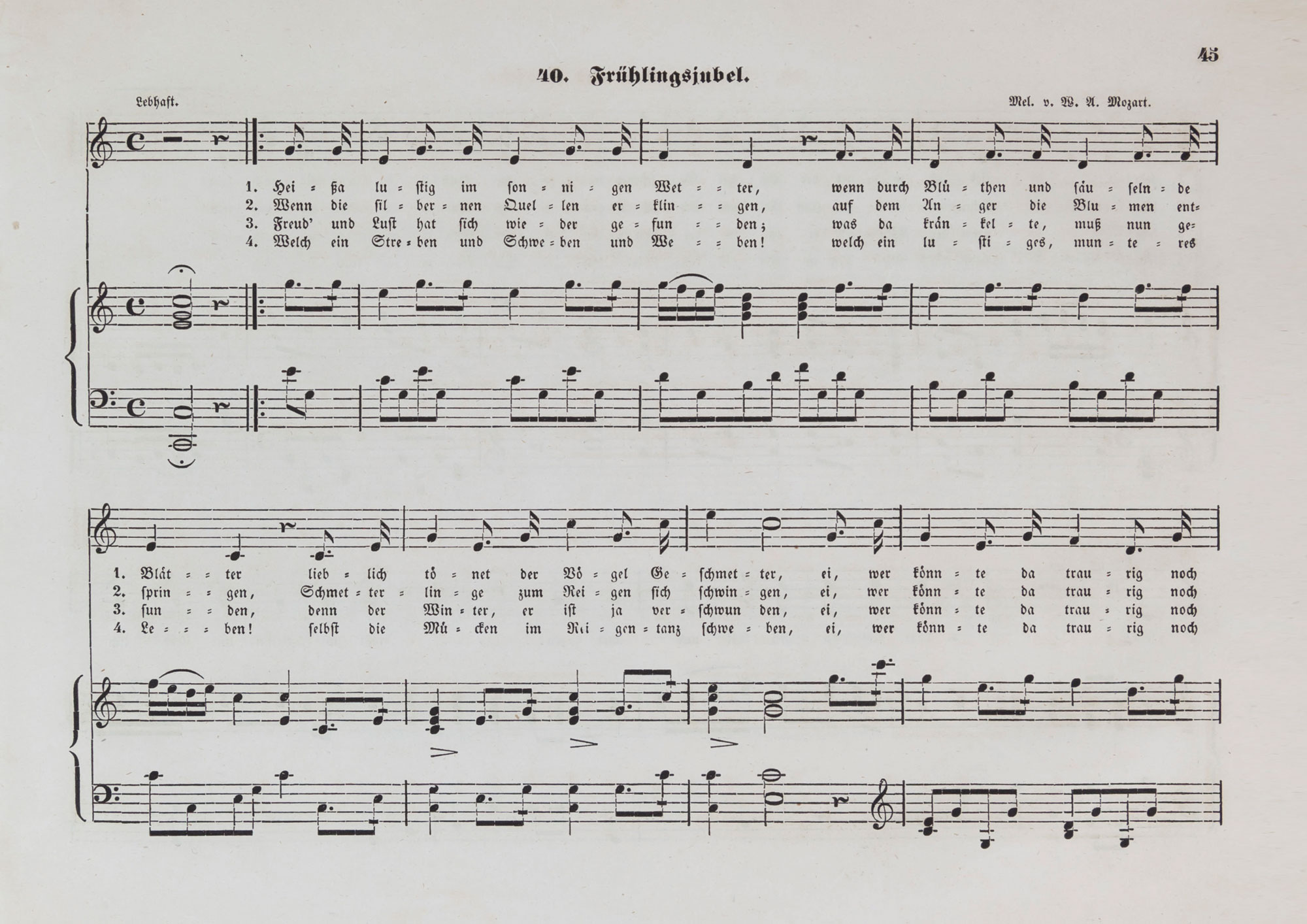 Frühlingsjubel – Notenblatt